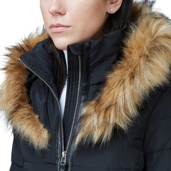 RUDSAK ATELIER NOIR Womens Black Down Jacket w Fur Trim - Picture 4 of 10